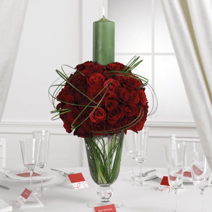 Rose Sphere Candle Centerpiece
