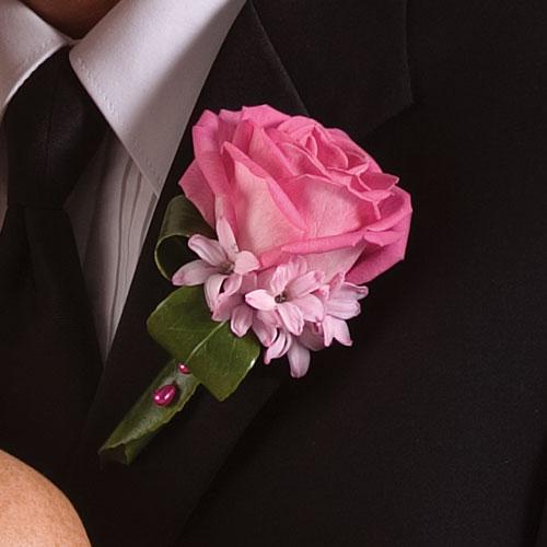 Pink Rose Boutonniere