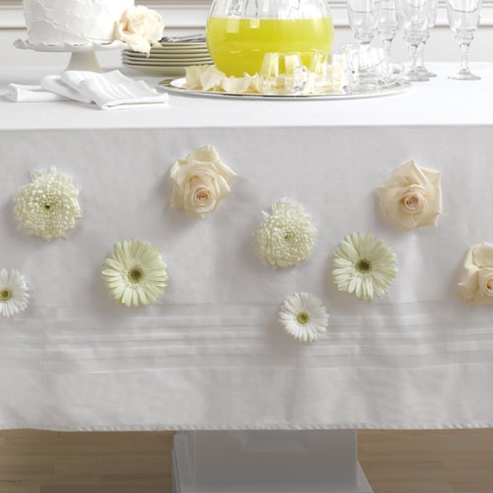 Flower Accented Tablecloth
