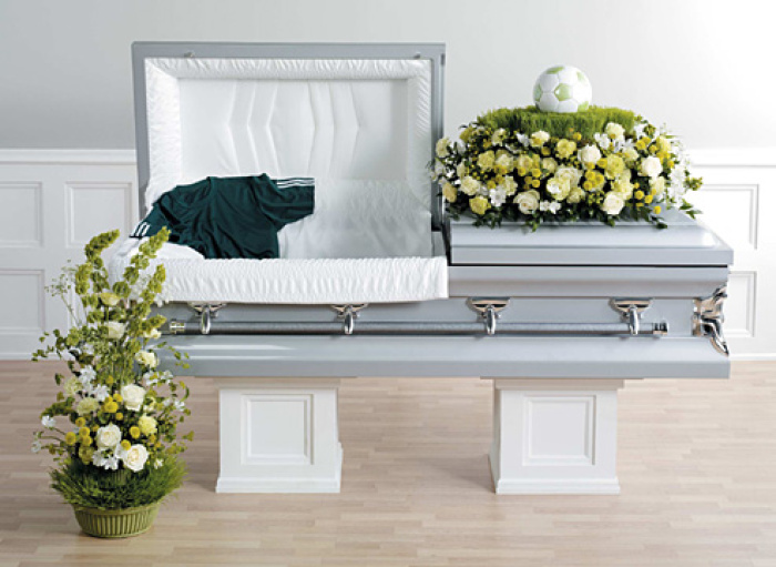 White & Green Sympathy Arrangements