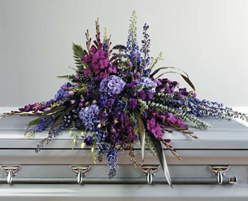 Purple Tone-on-Tone Casket Spray