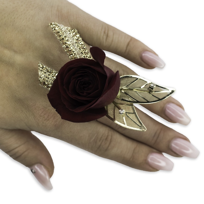 Ruby Metallic Floral Ring